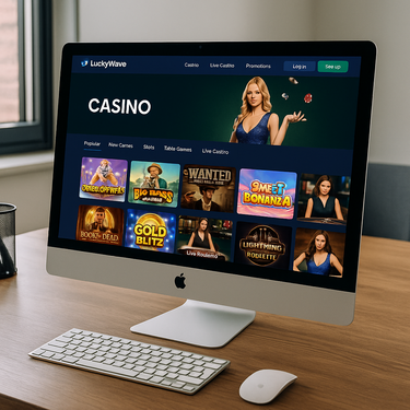 LuckyWave Casino - Interface Desktop Intuitive - Design Moderne